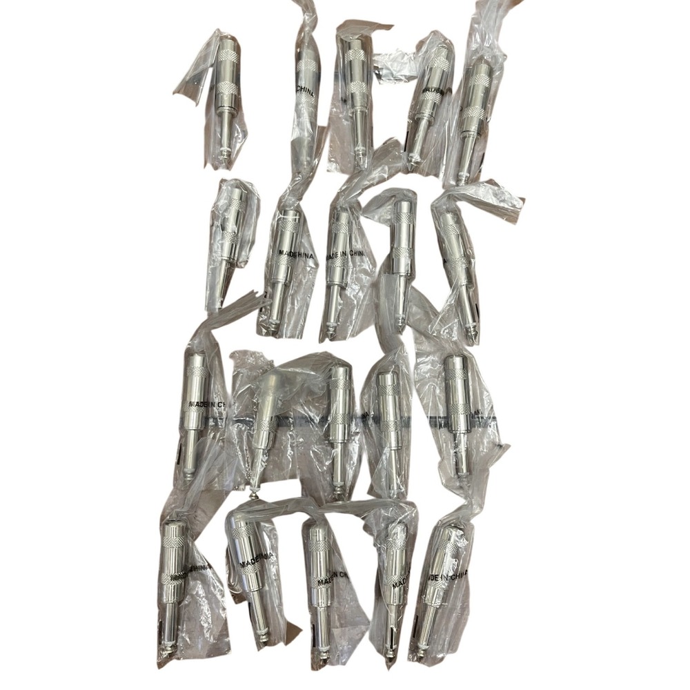 GLS Audio 1/4 Inch TS‎ Mono Cable Mount Plugs 20 Pack Silver Metal Male 6.3 mm